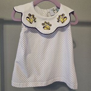 Collared LSU Baby Girl bubble pant outfit